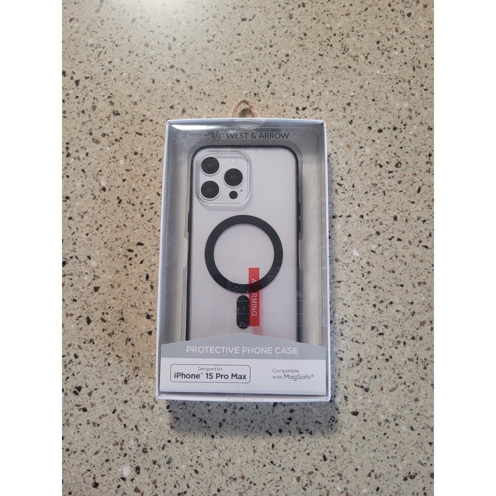West & Arrow iPhone 15 Pro Max Case Magsafe Black & White Protective Case NEW